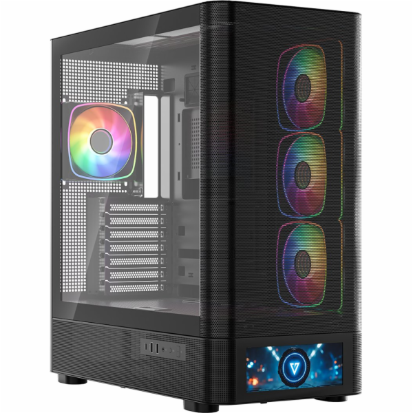 Počítačová skříň MODECOM Volcano AQ500 ARGB Midi Černá