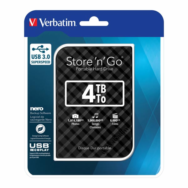 Verbatim Externí pevný disk 4TB Store n Go USB 3.0 53223