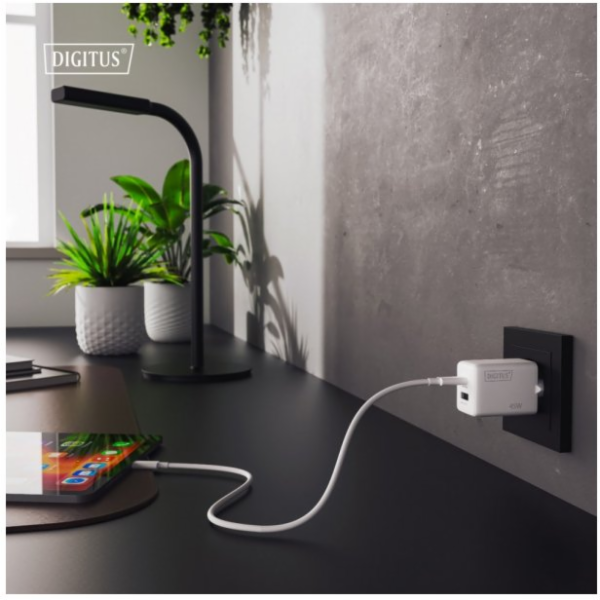 Digitus Nabíječka GaN II 45W do zásuvky | 1x USB-C, 1x US...