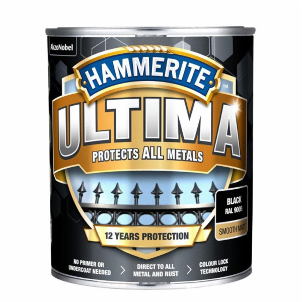 HAMMERITE Kovová barva Ultima Matt 2,2 l černá