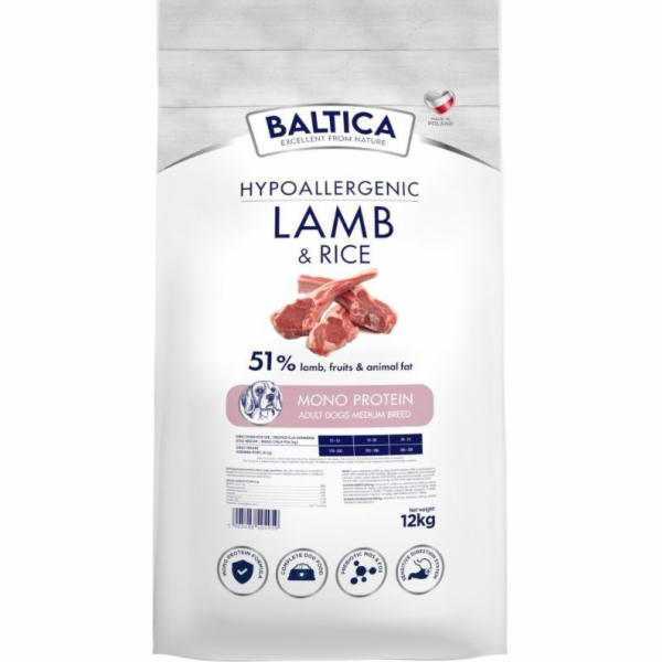 BALTICA Nutraceutic Hypoallergenic Lamb & Rice M - suché ...