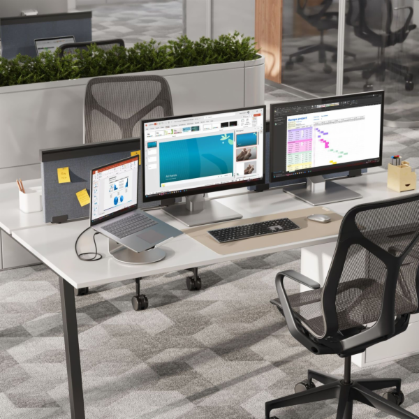 Alogic Elevate 34" Dual Vertical Monitor Stand Silver