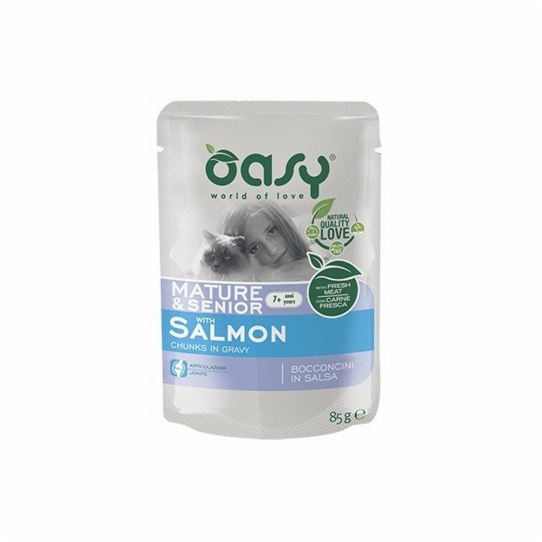 OASY Chunks in gravy Mature & Senior with Salmon - mokré ...