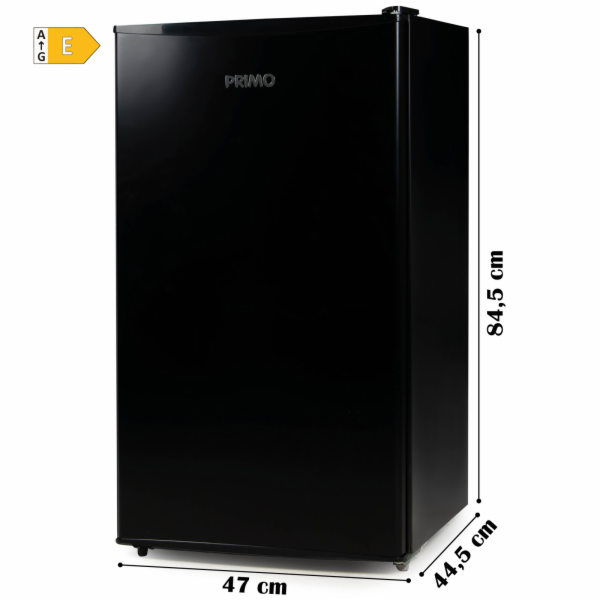 Lednice s mrazákem uvnitř - černá - E - PRIMO PR145FR