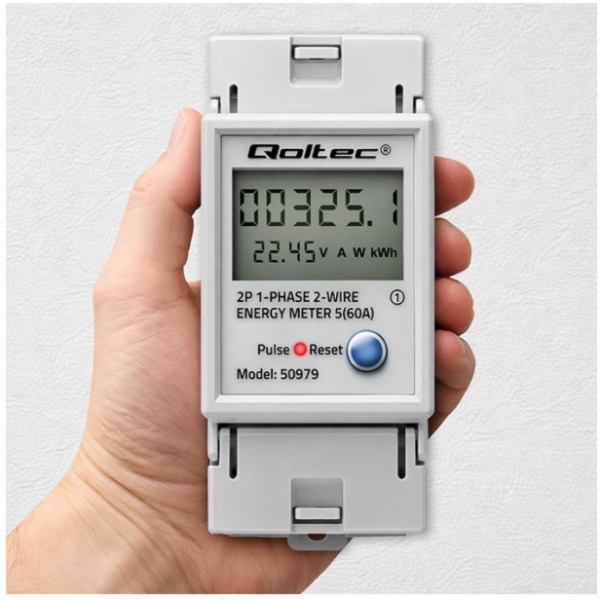 Qoltec Jednofázový elektronický měřič spotřeby energie na...