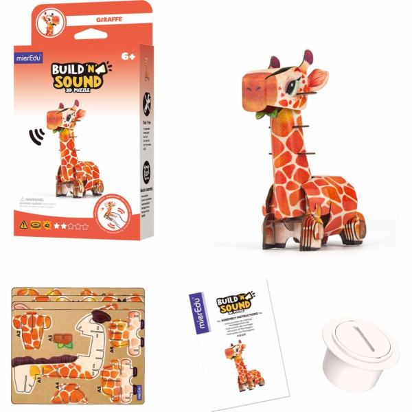 MG DYSTRYBUCJA MierEdu Build and Listen 3D Puzzle - Žirafa