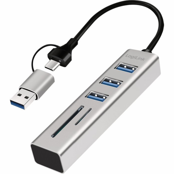 LogiLink 3x USB 3.0 hub s čtečkou paměťových karet