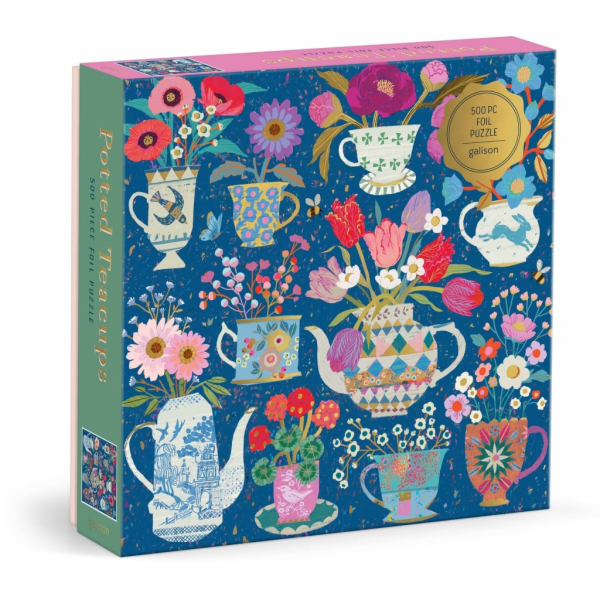 Galison Fóliové puzzle Victoria Ball Šálky s květinami 50...