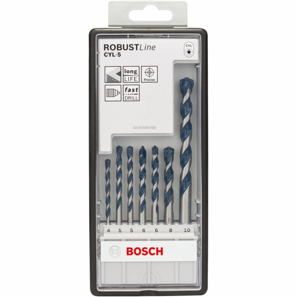 Bosch 7-díl. sada vrtáku do betonu Robustline CYL-5:4-10mm
