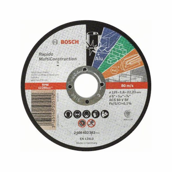 Řezný kotouč Bosch MultiConstruction - Rapido, O 125mm