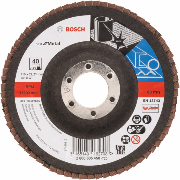Bosch lamelový kotouč X571 Best for Metal, O 115mm, K40