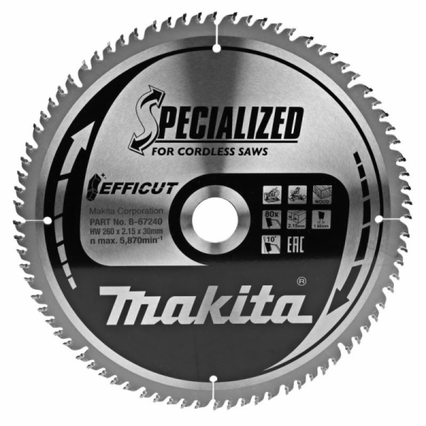 DISK PJOV MEDIEN MAKITA 260X2,15X30,0 MM