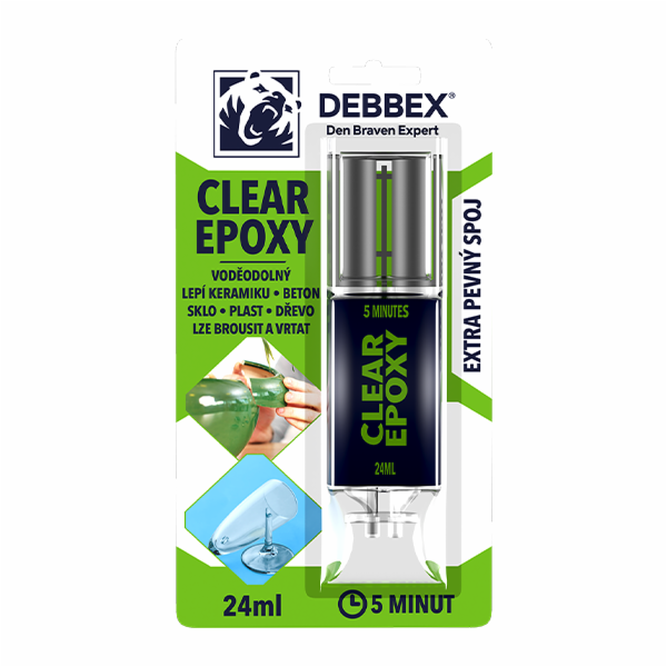 Lepidlo epoxy dvousložkové transparent 24 ml stříkačka DEBB