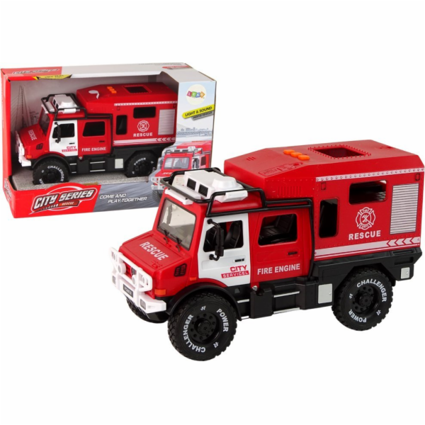 LeanToys Červené terénní vozidlo hasičského sboru s oteví...