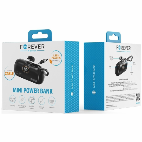Powerbanka Forever MTB-100 5000mAh 22,5W USB-C černá