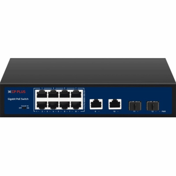 CP PLUS Osmiportový 10/100/1000 Mbps PoE switch s 2x 1000...