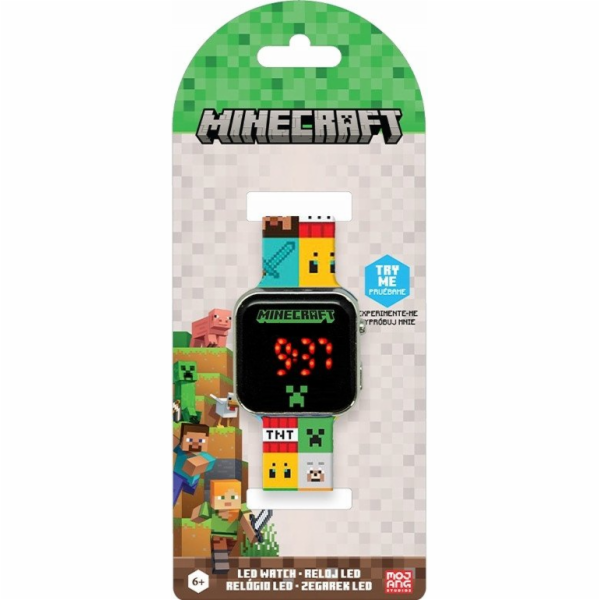 LED hodinky s kalendářem Minecraft
