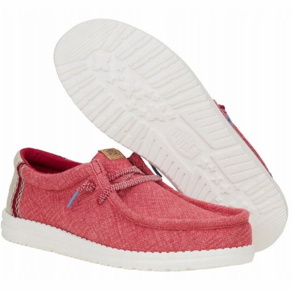 HEY DUDE Hej kámo Wally Jute 43085-79B Červená 44