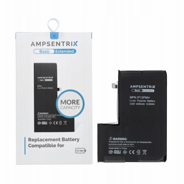 Inne Základní baterie AmpSentrix pro iPhone 12 Pro Max (z...