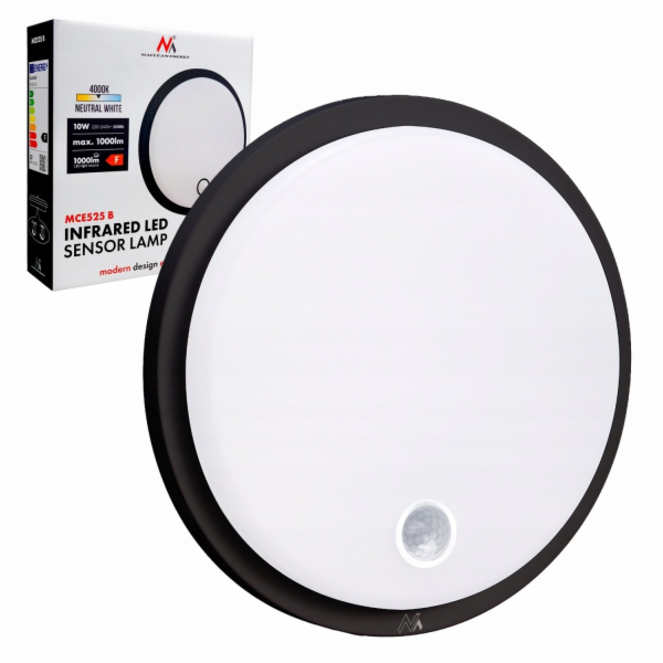 Maclean LED svítidlo, IP65, PIR senzor, MCE525 B 10W, 100...