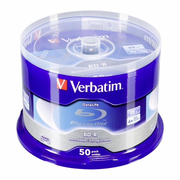 VERBATIM BD-R SL (6x, 25GB),NON-ID, 50 cake