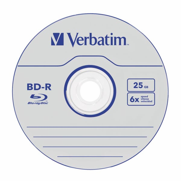 VERBATIM BD-R SL (6x, 25GB),NON-ID, 5ks/pack