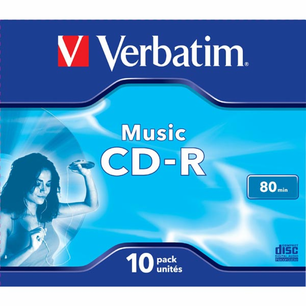VERBATIM CD-R(10-pack)AudioLiveit!/Color/Jewel/80m
