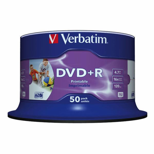 Verbatim DVD+R  Wide Inkjet Printable No