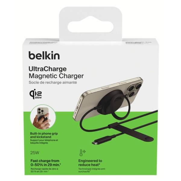 Belkin UltraCharge Ladepad Qi2 25W ohne Netzteil sw  WIA0...