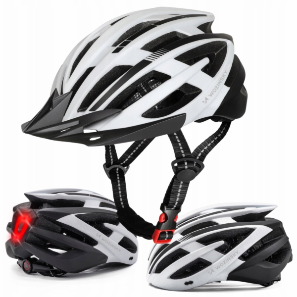 Wozinsky Cyklistická helma MTB s USB zadním světlem L - č...