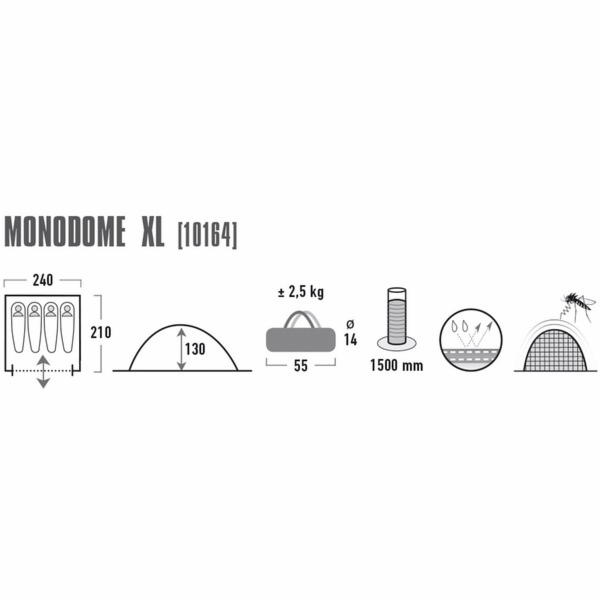 Stan High Peak Monodome XL 4 (modro-šedý)