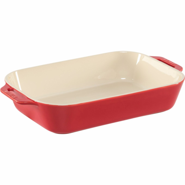 Staub 3-Piece Rectangular Ceramic Bakeware Set, Cherry Red