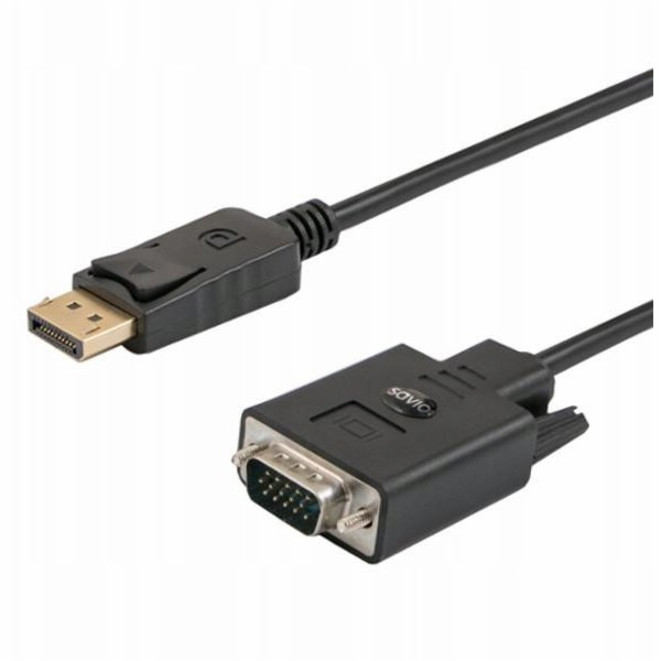 Savio Cl-203 1,8 m DisplayPort VGA (D-Sub) Černá