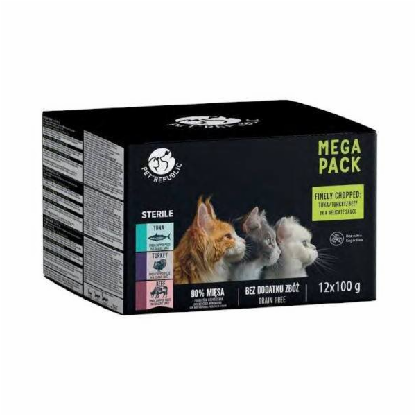 PETREPUBLIC Mega Pack Steril Tuna, turkey, beef - mokré k...
