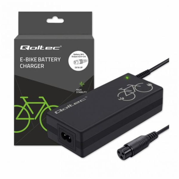 Qoltec Nabíječka pro elektrokola 36V | 42V | 2A | 3P-GX16...