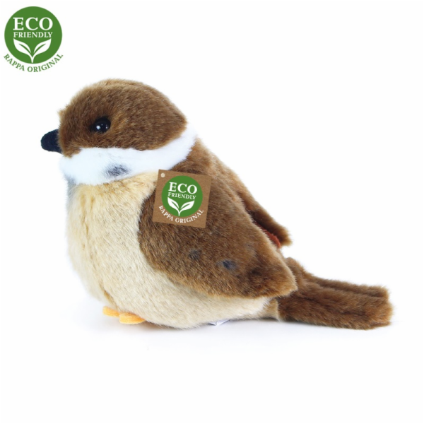 Rappa Plyšový pták vrabec stojící 13 cm ECO-FRIENDLY