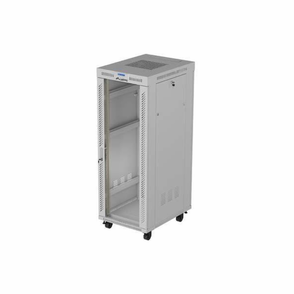 Lanberg 19" 32U 600x800 šedá stojící racková skříň se skl...