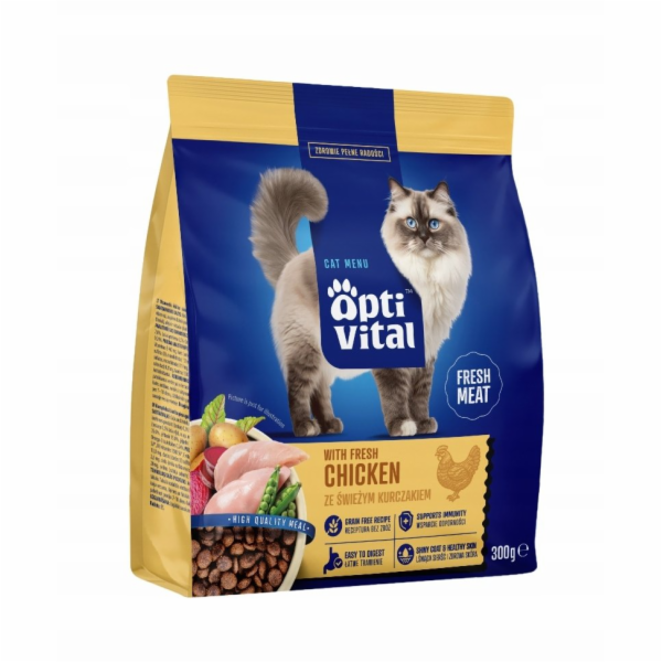 OPTIVITAL With fresh chicken - suché krmivo pro kočky - 300g