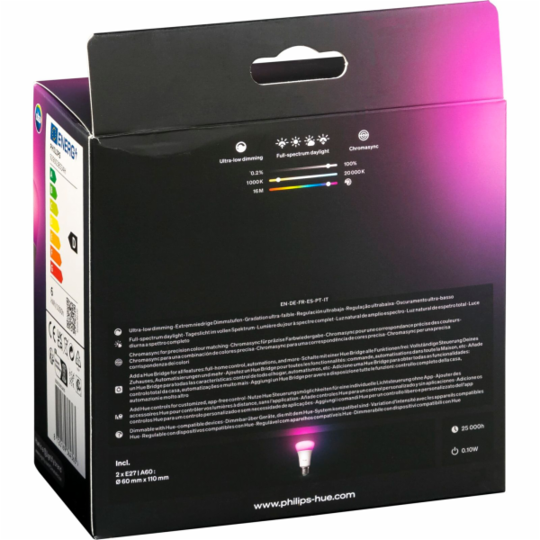 Philips Hue LED Lampe E27 2er Set 810lm White & Color Amb.