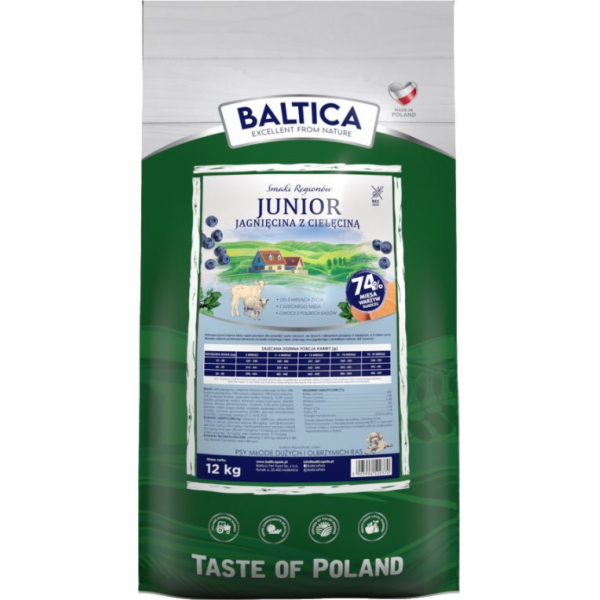 BALTICA Smaki regionów Junior Lamb with veal - suché krmi...
