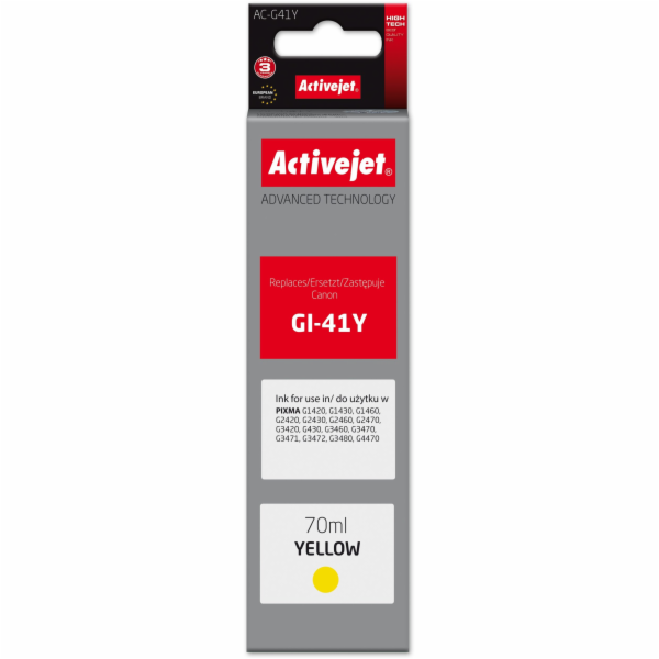 Activejet AC-G41Y Láhev s inkoustem pro tiskárnu Canon, n...