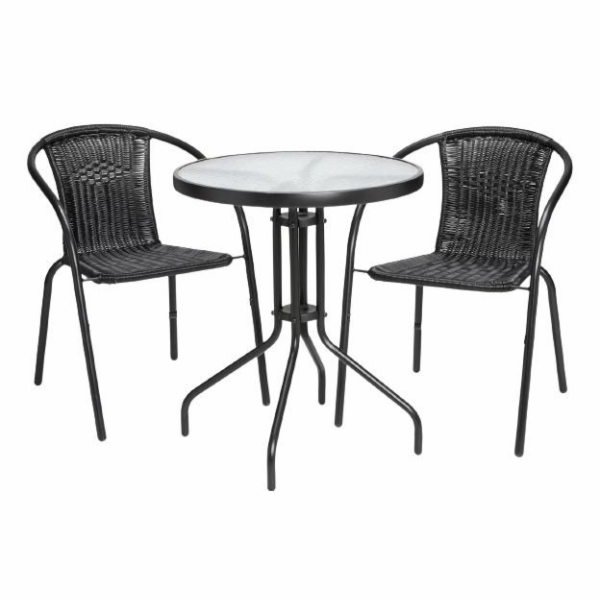 DOMOLETTI Venkovní židle BISTRO, černá, 60×52×73 cm
