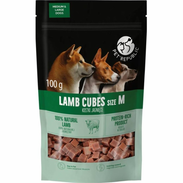 PETREPUBLIC Lamb cubes M - pamlsek pro psa - 100g