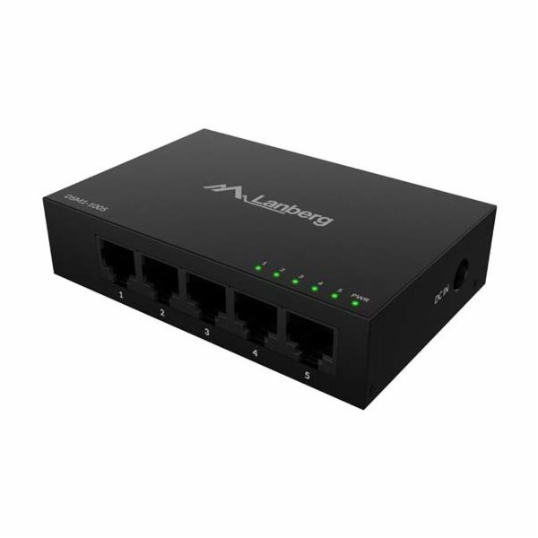 Lanberg Přepínač DSM1-1005 5X 1GB/S nespravovaný gigabito...