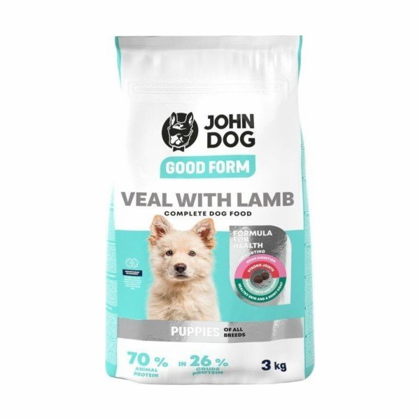JOHN DOG Junior Good Form Veal with lamb - suché krmivo p...