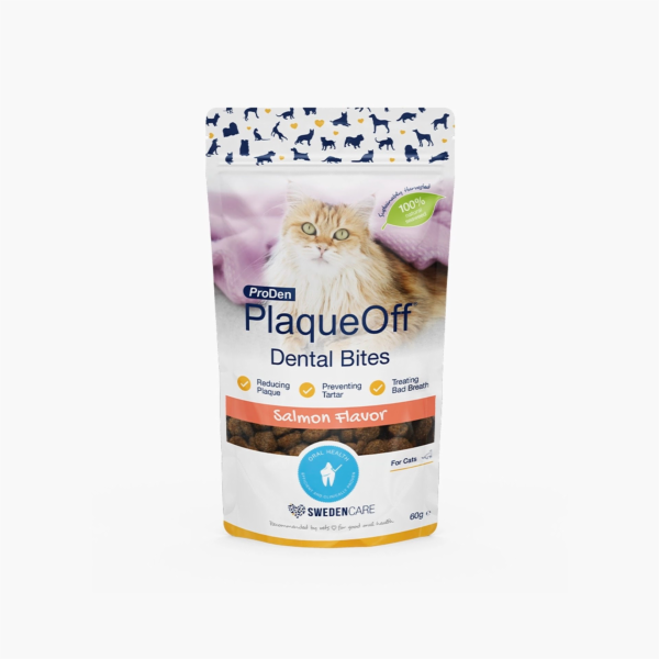 ProDen PlaqueOff® Dental Bites Cat lososové 60g