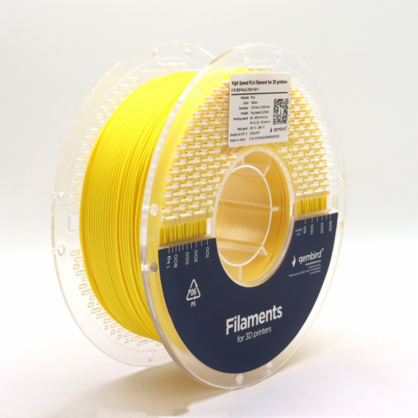 Gembird Vysokorychlostní PLA filament, 1,75 mm, 1 kg, žlutý