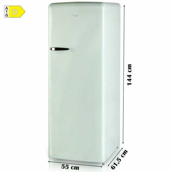 Retro lednice s mrazákem uvnitř - zelená - PRIMO PR165RKMG