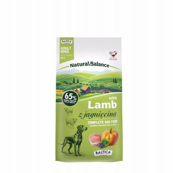 BALTICA Natural & Balance Jehněčí M/L – suché krmivo pro ...