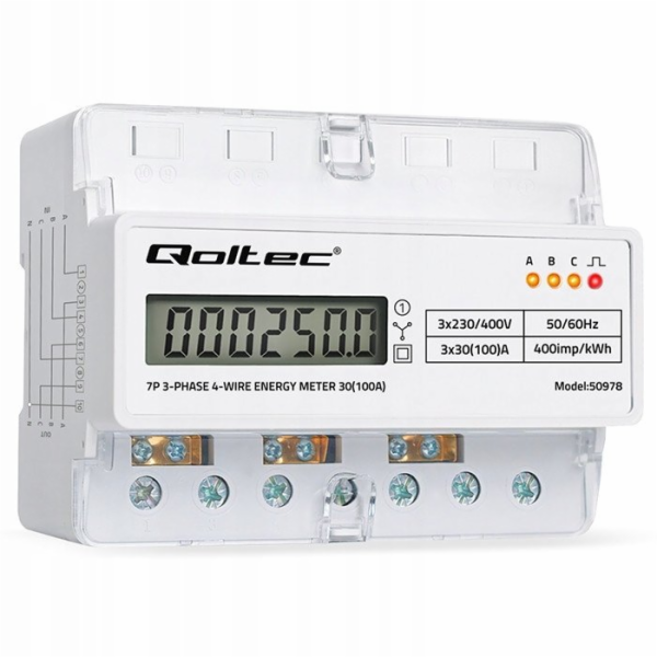 Qoltec Třífázový elektronický elektroměr | Elektroměr na ...